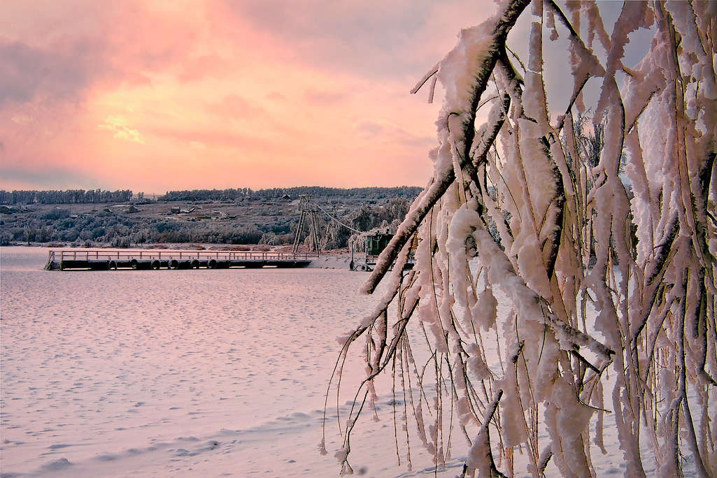 photo "Watercolor frosty sunset" tags: landscape, sunset, winter