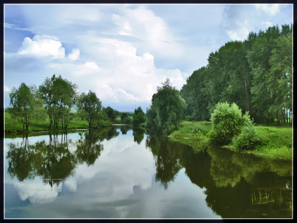 photo "Summer mirror" tags: landscape, clouds, water