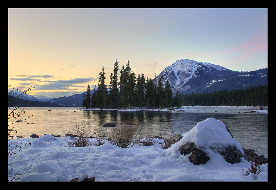 photo "Island at sunset" tags: landscape, mountains, sunset