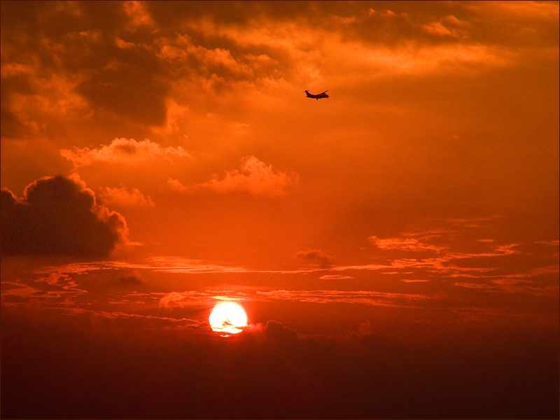 фото "Вечерний рейс" метки: пейзаж, закат