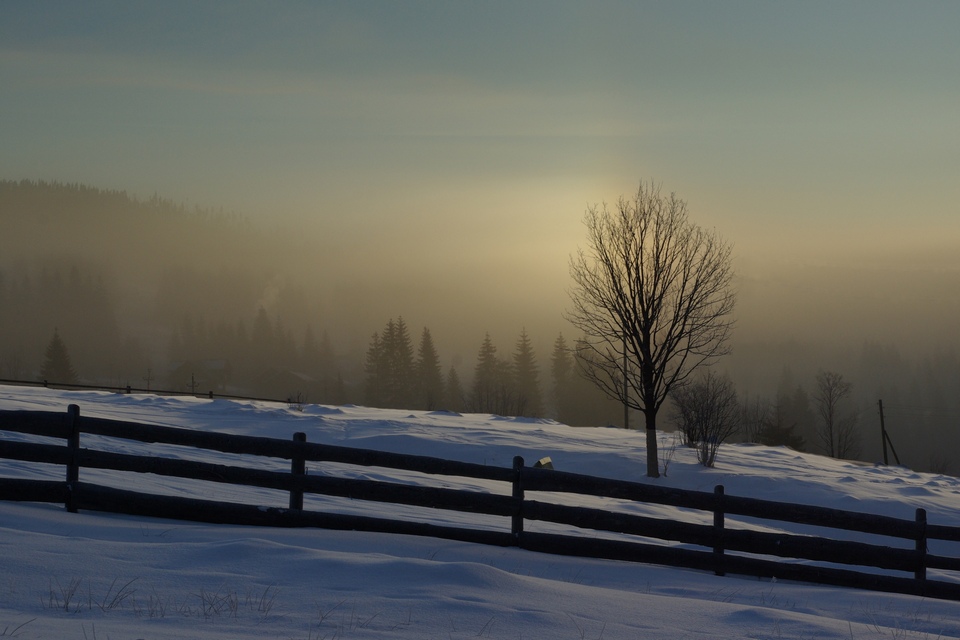 фото "Утро. Туман" метки: пейзаж, горы, зима