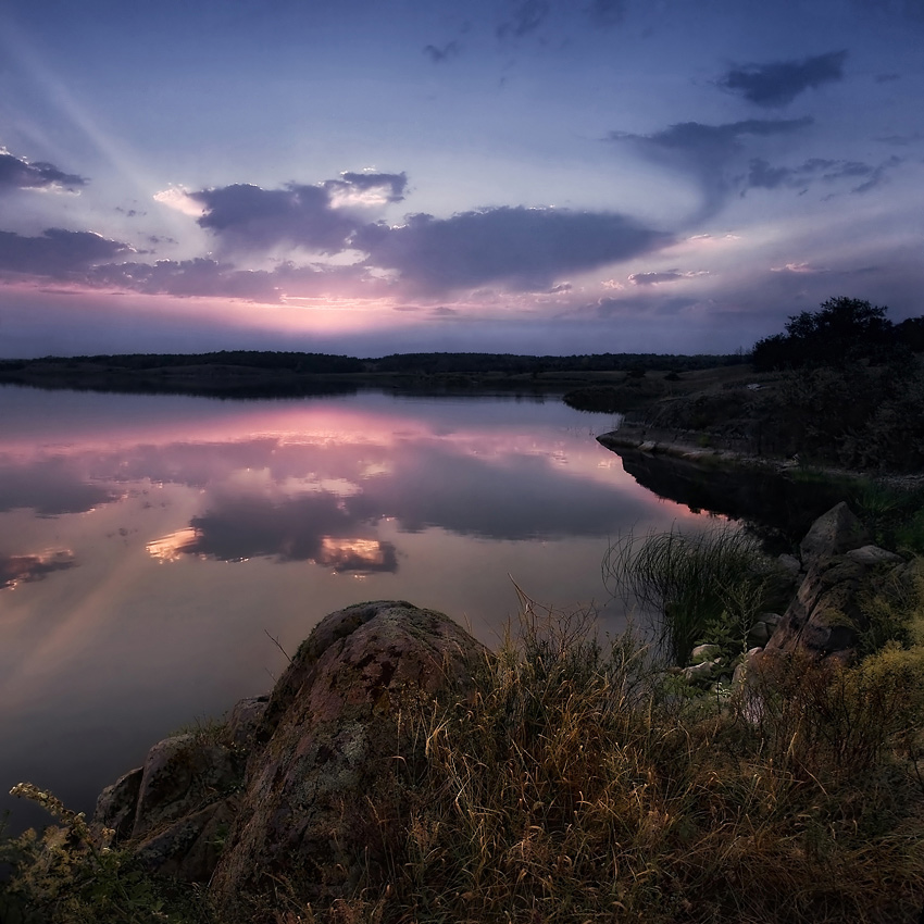 фото "Когда ночь догоняет лиловый закат" метки: пейзаж, вода