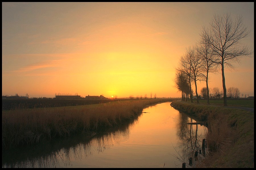 photo "Golden river." tags: landscape, sunset