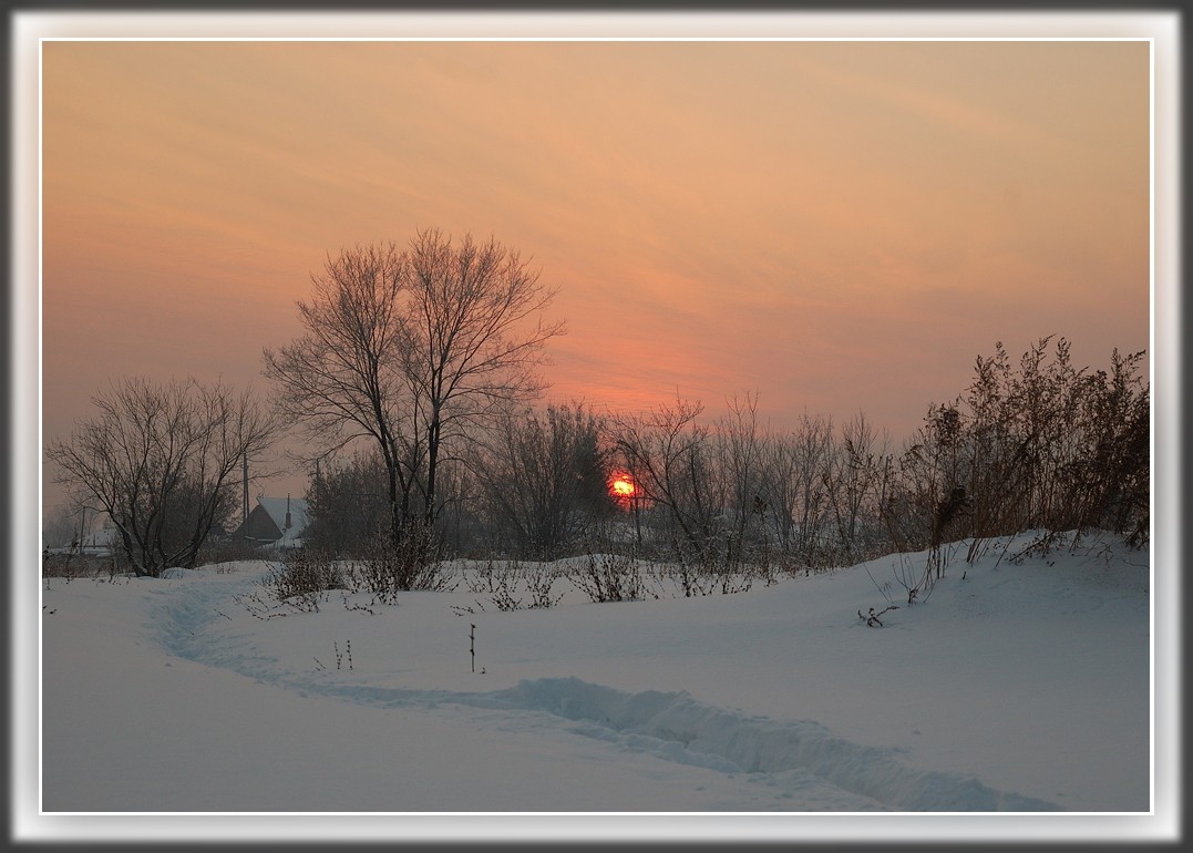 photo "Lane to house" tags: landscape, sunset, winter