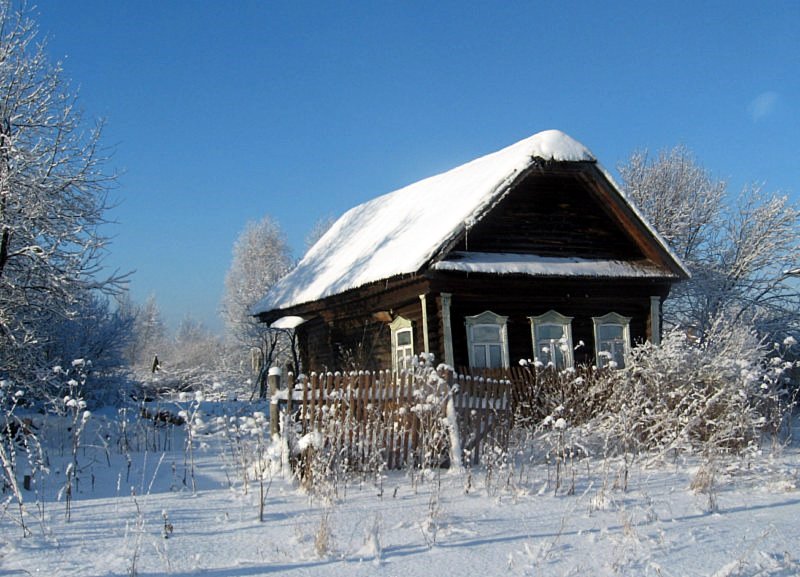 photo "пейзаж,зима,деревня,старый дом,снег" tags: architecture, landscape, winter