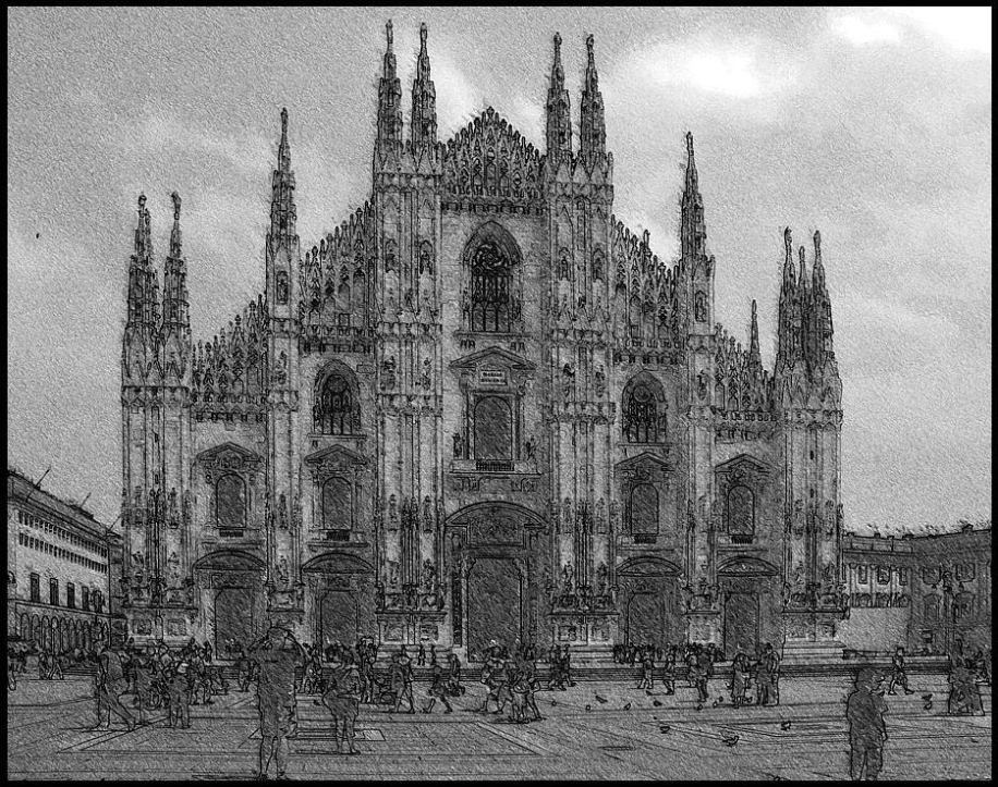 фото "Duomo di Milano" метки: digital art, черно-белые, 