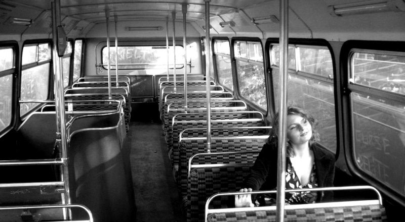 photo "Lady In The Bus" tags: black&white, 