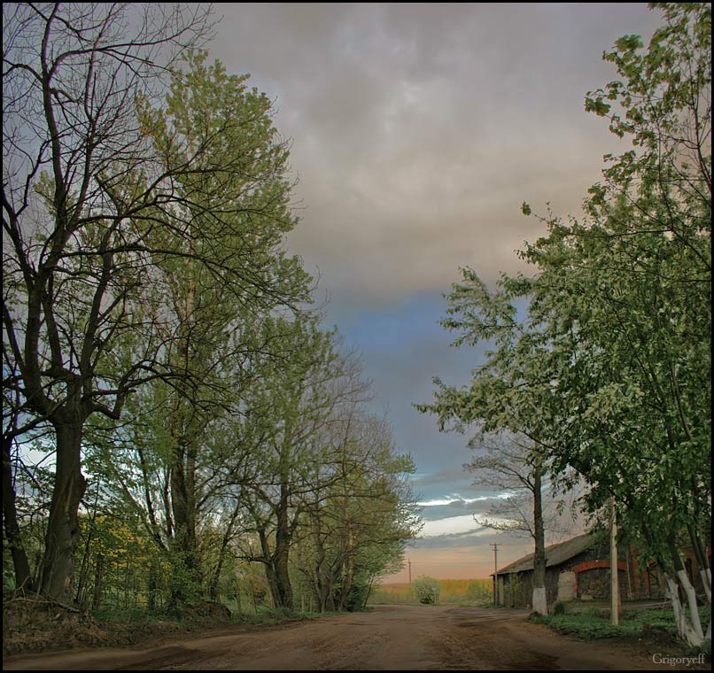 photo "Shcheglovo. The road through the estate of Count. Stable" tags: landscape, sunset