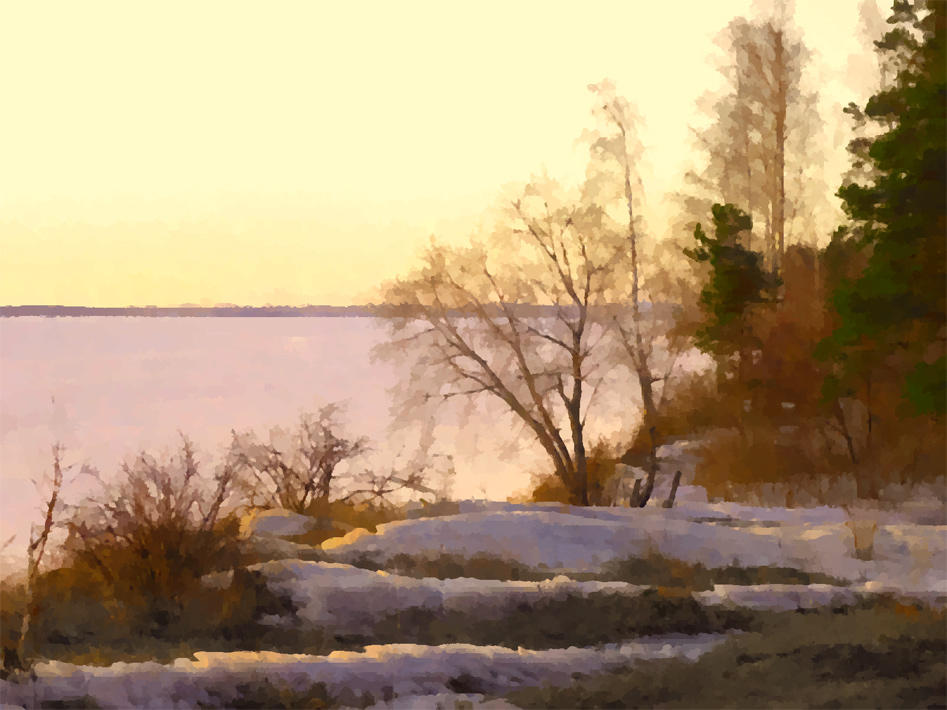 photo "Spring evening" tags: landscape, digital art, sunset