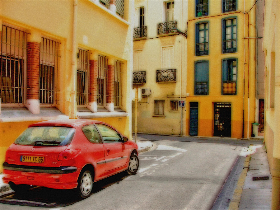 photo "Red proletarian car" tags: city, 