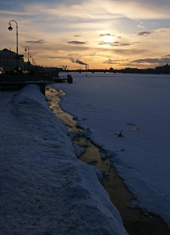 photo "Закат на Неве в марте" tags: landscape, sunset