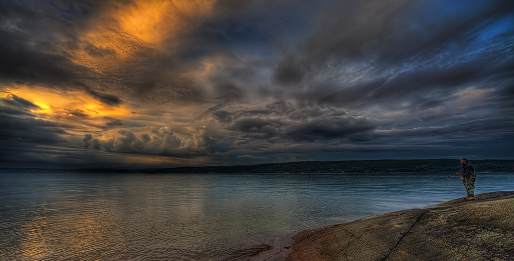 photo "Fishing" tags: landscape, sunset, water