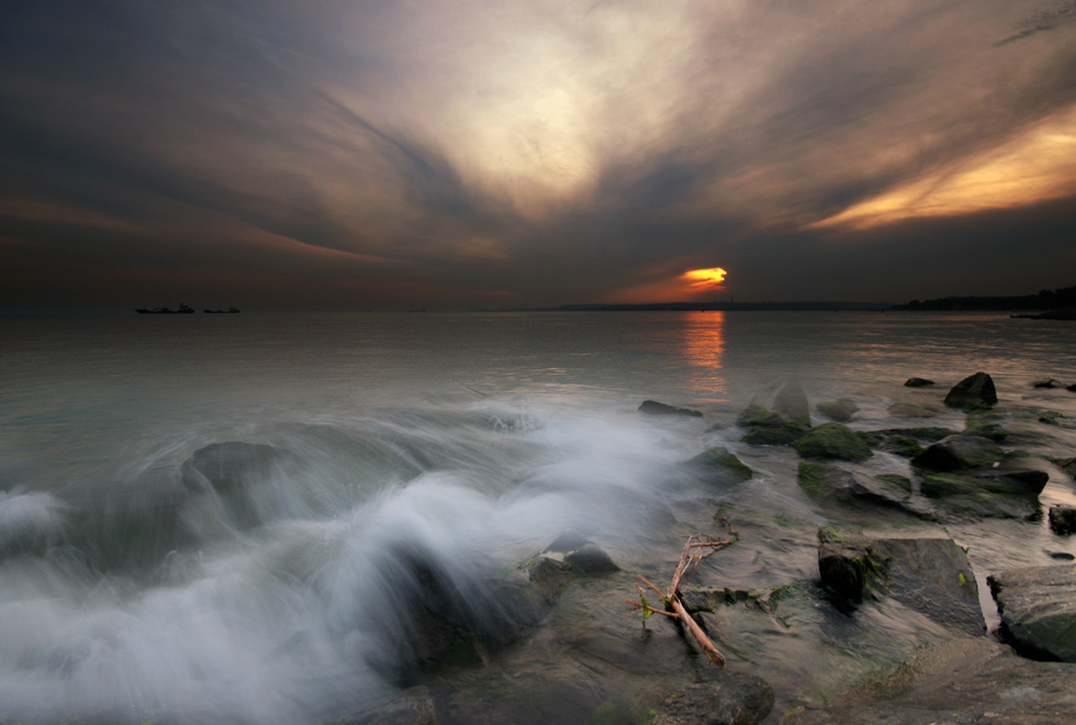 фото "last waves" метки: пейзаж, город, закат