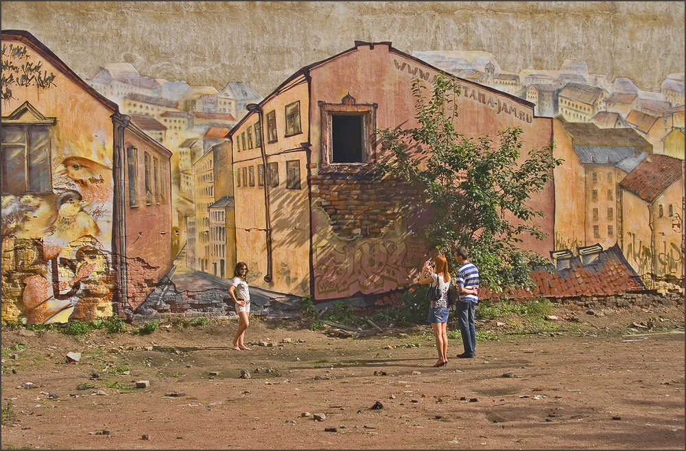 photo "photo shoot in the city painted" tags: genre, 