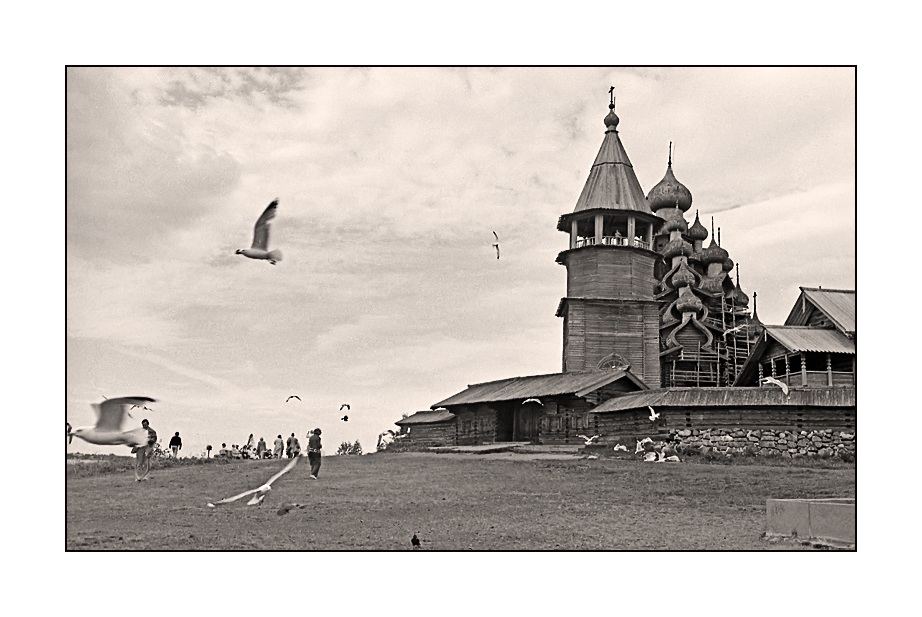 фото "Кижи. Мотив..." метки: архитектура, черно-белые, пейзаж, 