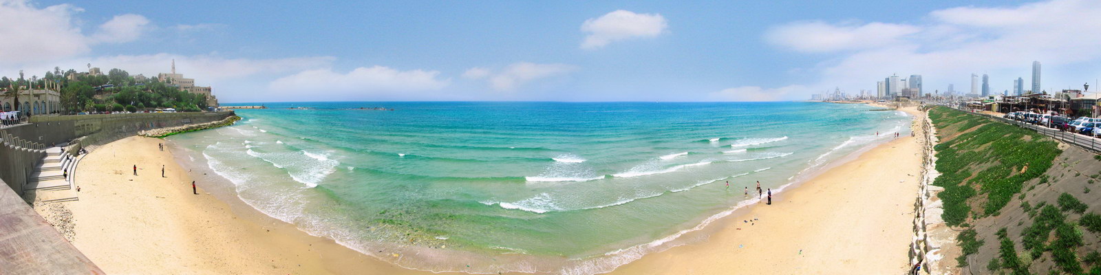 photo "From Yaffa to Tel-aviv" tags: panoramic, landscape, water