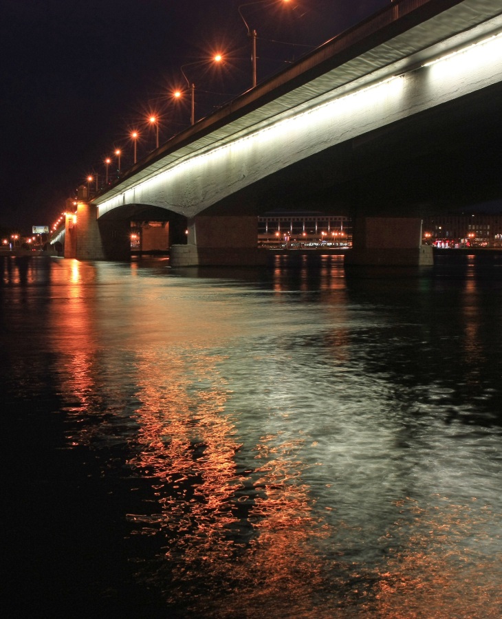 фото "мост александра невского" метки: пейзаж, ночь