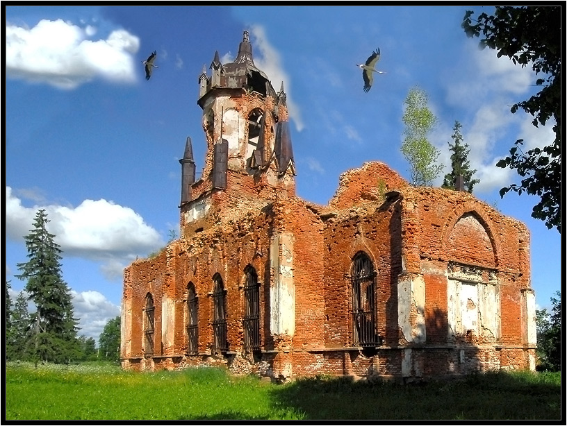 фото "храм  усадьбы князей Строгановых." метки: архитектура, пейзаж, 