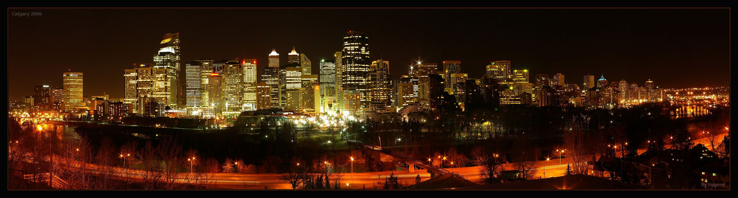 photo "Calgary DT, Night (2006)" tags: architecture, travel, landscape, North America