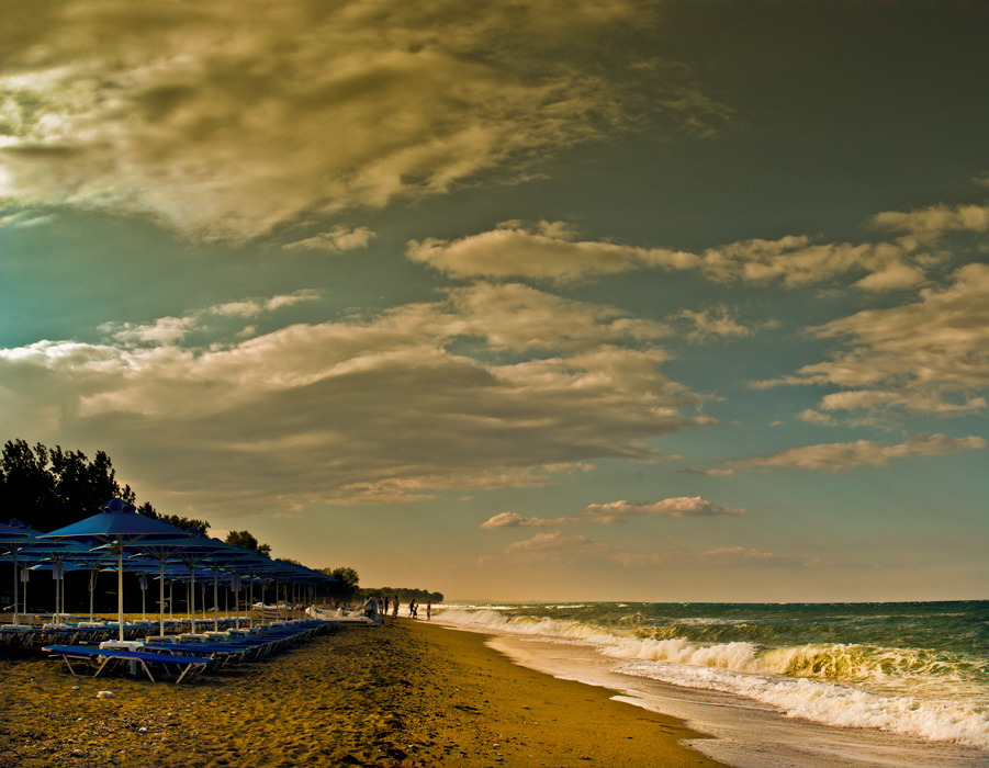 photo "The Beginning of The Storm 1" tags: landscape, sunset, water