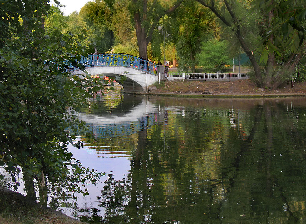 photo "The bridge and reflection." tags: landscape, summer, water