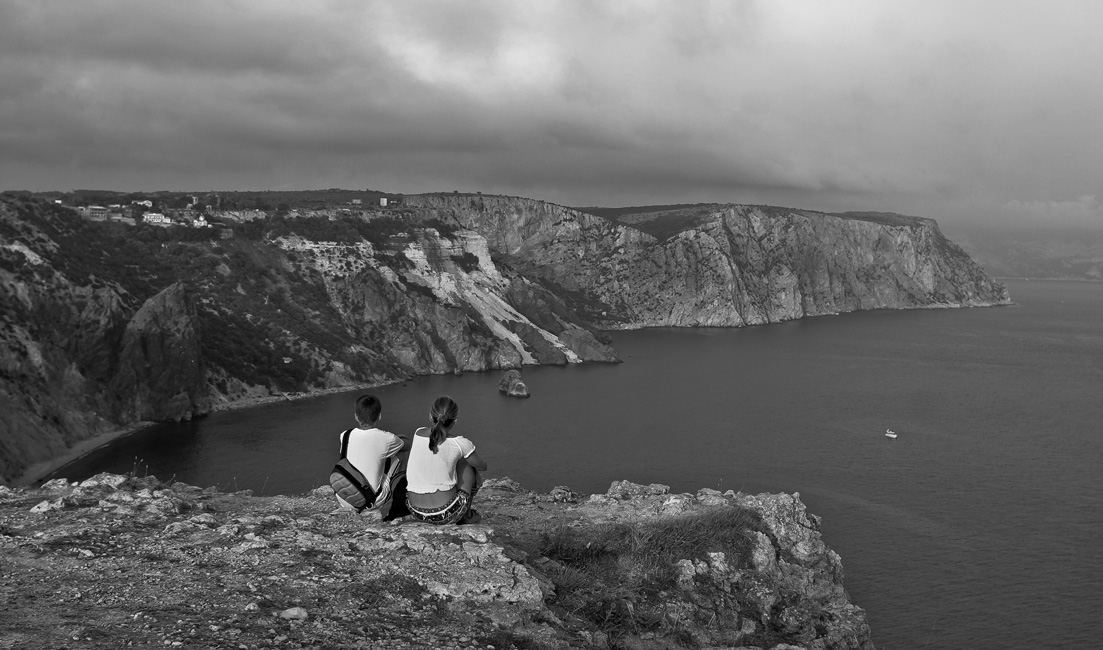 photo "Farewell the Black sea" tags: landscape, black&white, water