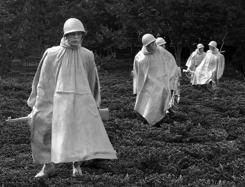 photo "Korean War Memorial, Washington, D. C." tags: travel, black&white, North America