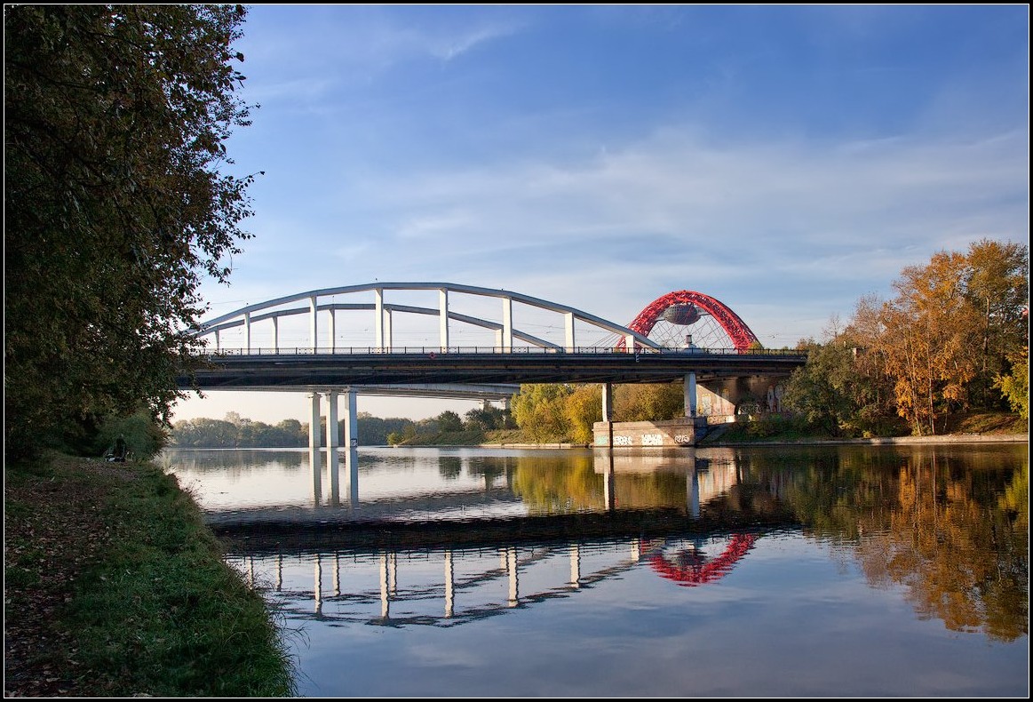 фото "два моста" метки: пейзаж, город, осень