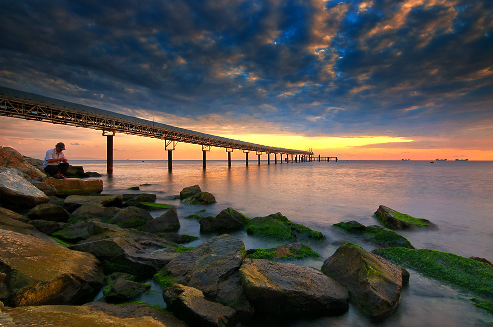 фото "evening fisherman" метки: пейзаж, вода, закат