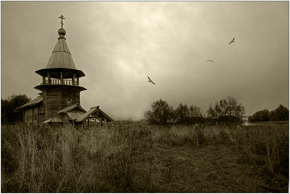 фото "Усть-Яндома" метки: черно-белые, архитектура, пейзаж, 