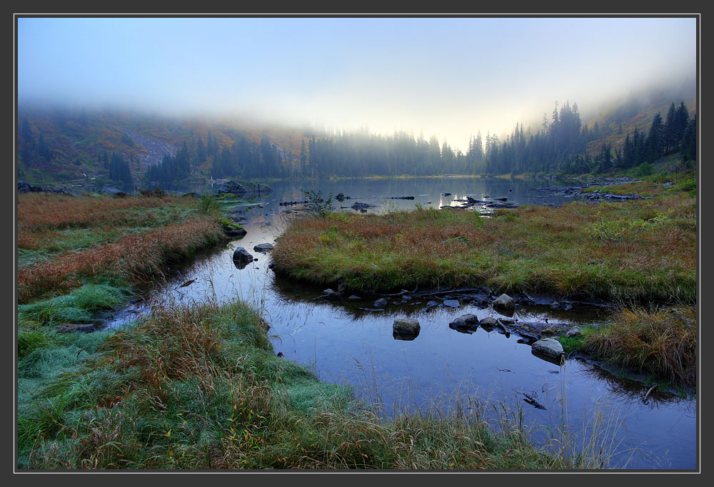 photo "Autumn fog" tags: landscape, sunset, water