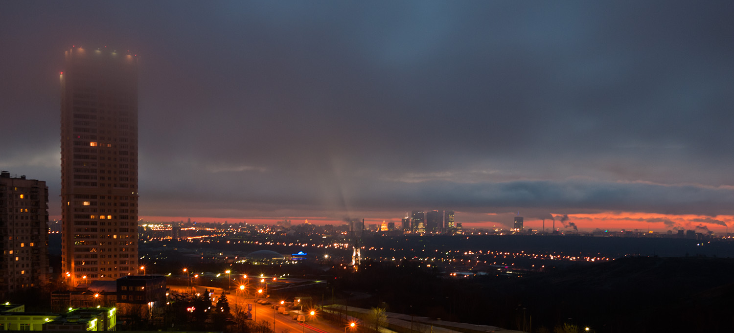 photo "Morning shines red light" tags: landscape, city, sunset