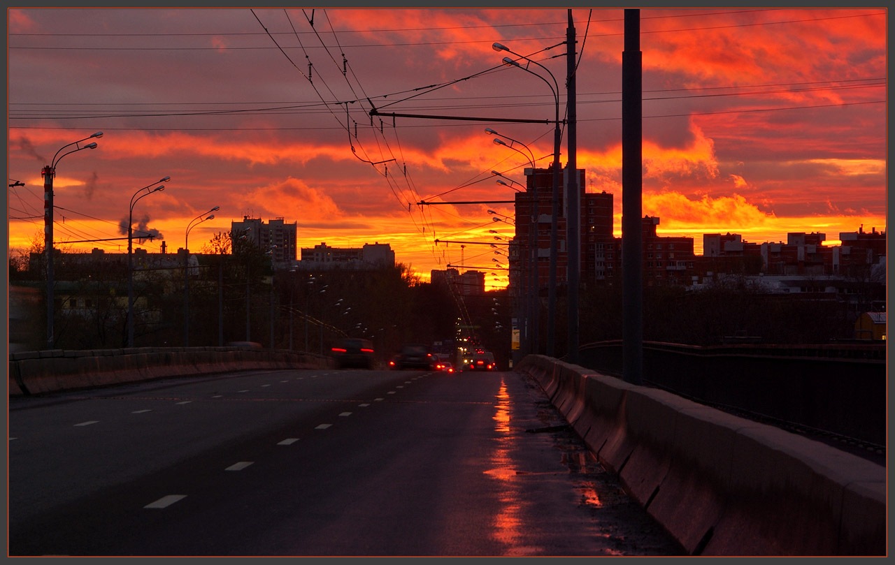 photo "The Moscow declines." tags: landscape, city, sunset