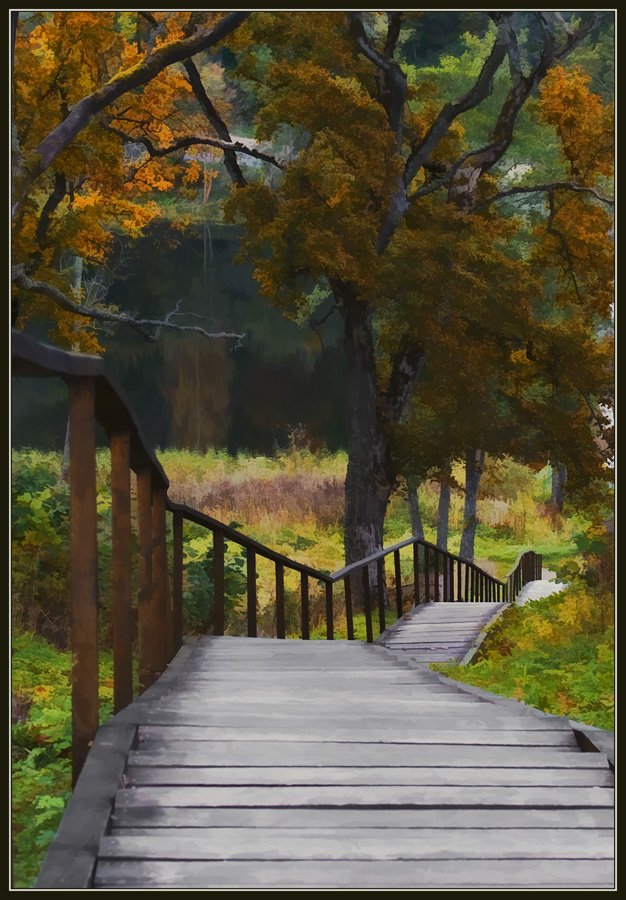 photo "Ladder at autumn" tags: digital art, landscape, 