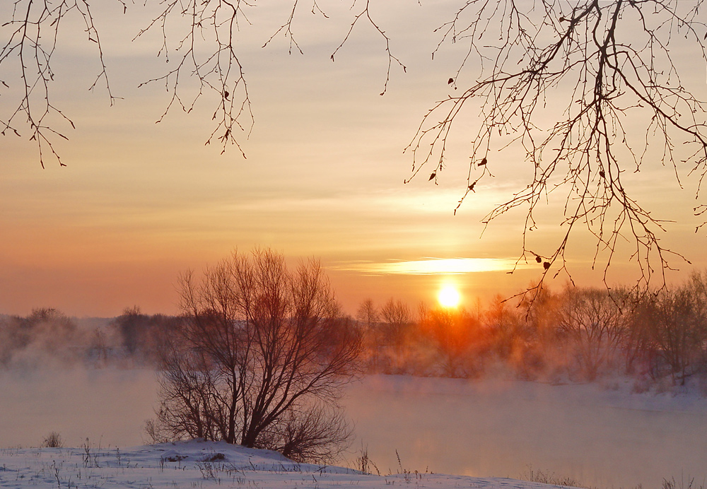 фото "О зимней реке.#" метки: пейзаж, закат