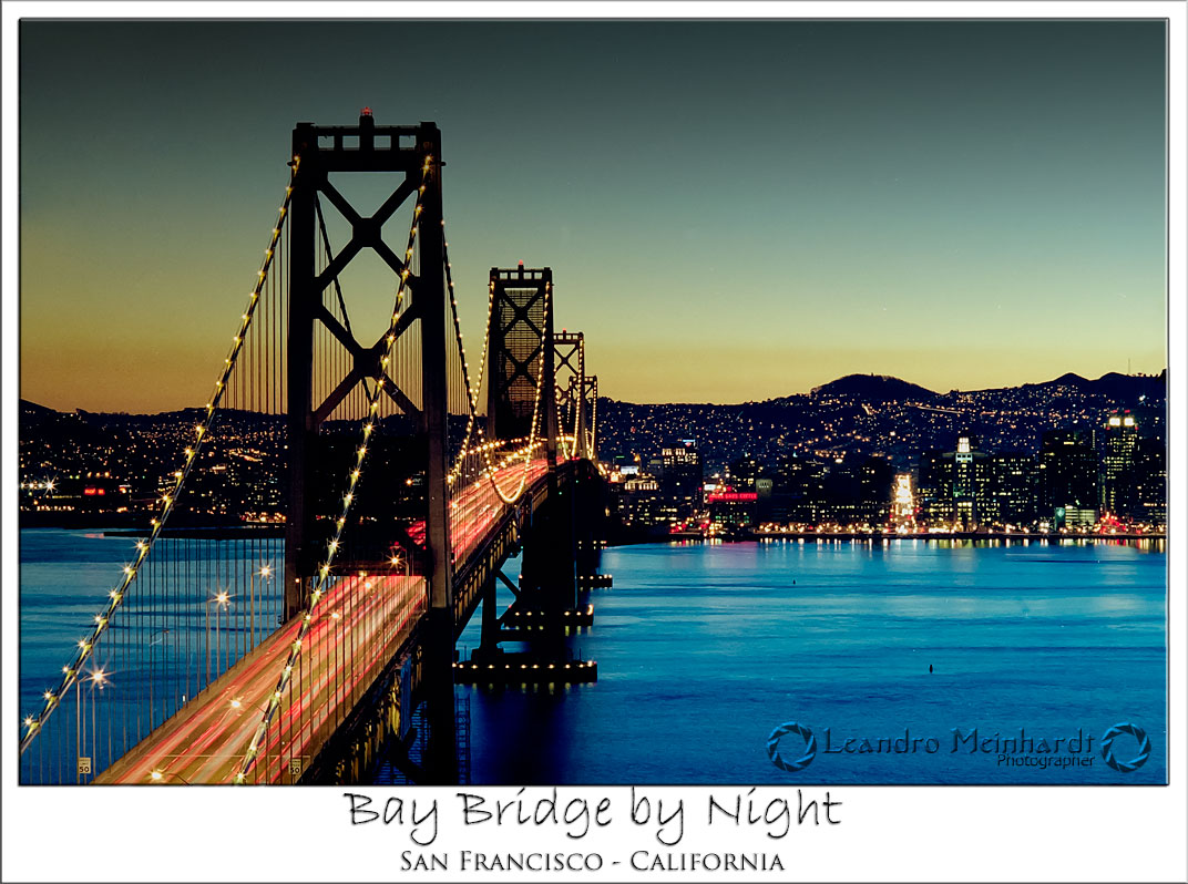 фото "Bay Bridge by Night - Re-Submit" метки: путешествия, пейзаж, Северная Америка, ночь