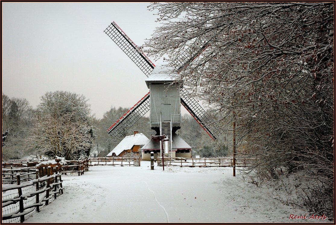 photo "open air museum windmill" tags: architecture, landscape, winter