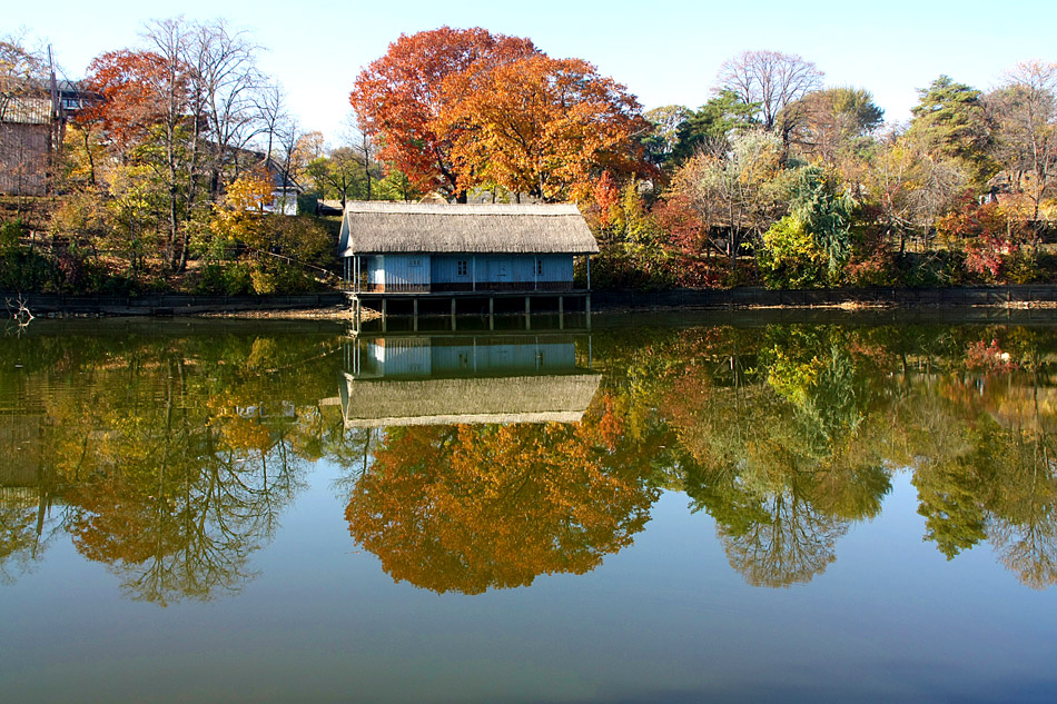 photo "Autumn Silence / Осенняя тишина" tags: landscape, Bucharest, autumn, house, lake, parks, reflections, trees