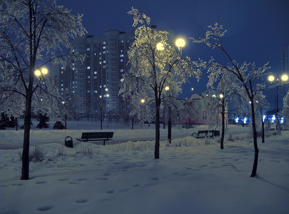 photo "About ice, rain and December" tags: landscape, city, night