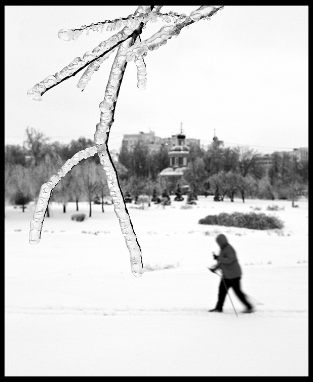 фото "Лыжники." метки: черно-белые, разное, 