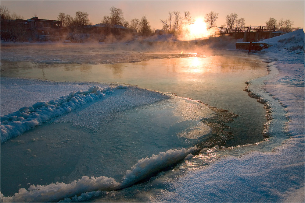 фото "У плотины" метки: пейзаж, вода, закат