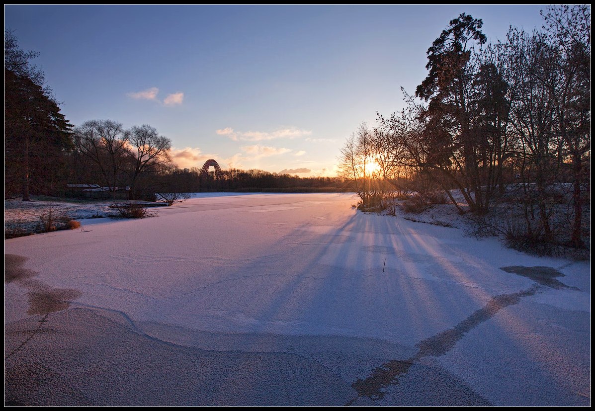photo "frosty morning" tags: landscape, sunset, winter