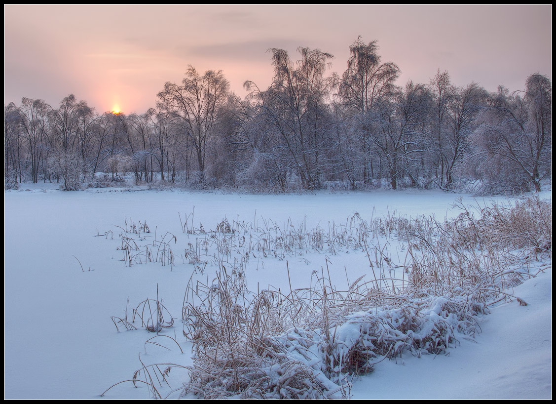 photo "pink dawn" tags: landscape, sunset, winter