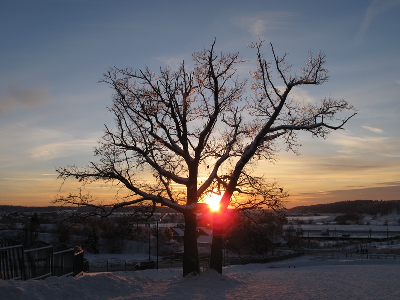 фото "Закатное солнце" метки: пейзаж, закат, зима