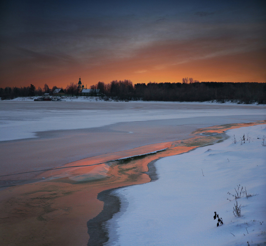 photo "...in the winter evening..." tags: landscape, winter