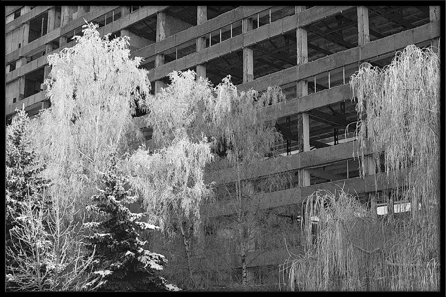 фото ""Зима индустриальная"" метки: черно-белые, пейзаж, зима