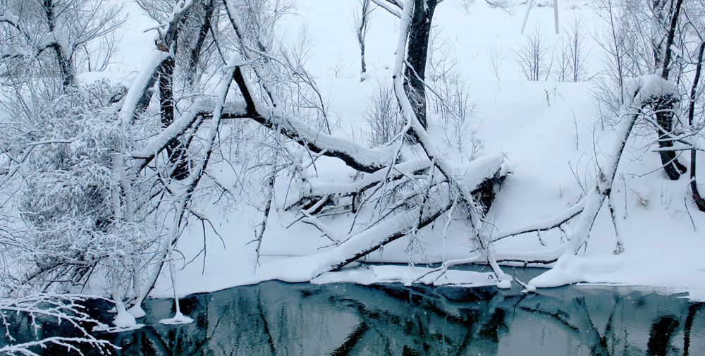 фото "snow border line" метки: пейзаж, вода, зима