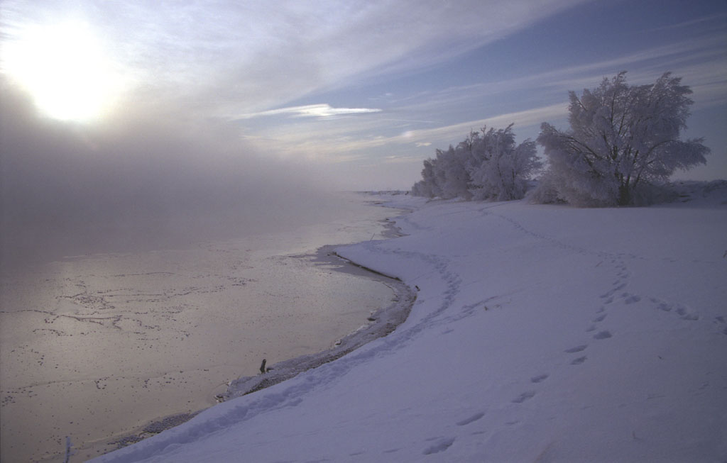 photo "Smoke in the water" tags: landscape, winter