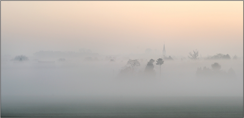 photo "My village in the mist..." tags: landscape, sunset