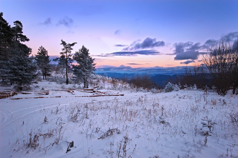 фото "Winter sunset-Rodopi mountaion(Bulgaria)" метки: пейзаж, зима